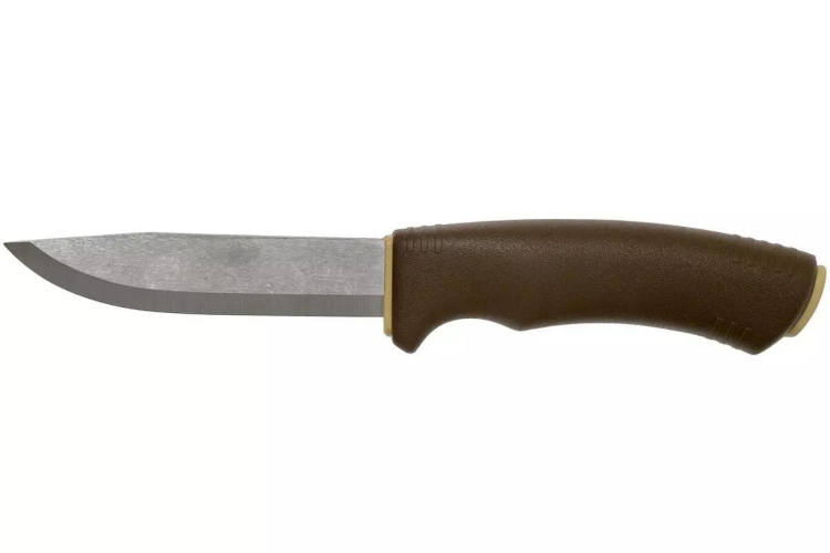 Couteau Mora Bushcraft Survival 13033 lame inox 10,9cm manche caoutchouc marron avec allume feu + étui
