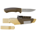 Couteau Mora Bushcraft Survival 13033 lame inox 10,9cm manche caoutchouc marron avec allume feu + étui