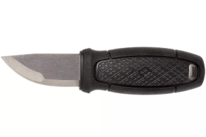 Petit couteau de poche Mora Eldris 12629 lame inox 5,9cm manche caoutchouc noir avec allume-feu + étui