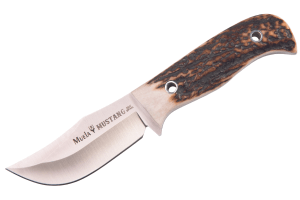 Couteau Muela Mustang 9333 lame en inox 8cm manche en bois de Cerf + étui en cuir