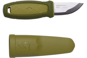 Couteau de poche Mora Eldris 12651 lame inox 5,9cm manche caoutchouc vert + étui