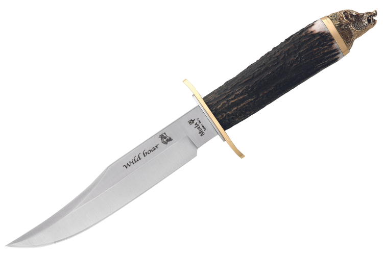 Couteau Muela Wildboar 9299 lame en inox 16cm manche en bois de Cerf + &eacute;tui en cuir et coffret