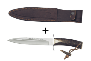 Couteau Muela Alcaraz 9211 lame en inox 19cm manche en bois de cerf avec lacet + étui en cuir