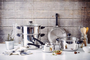 Couscoussier Beka Polo 24cm en acier inoxydable 18/10 avec couvercle en verre