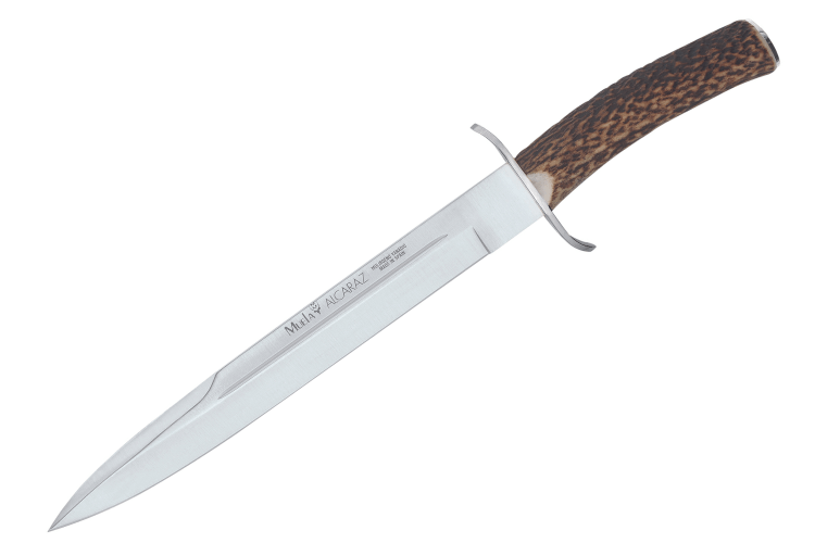 Couteau Muela Alcaraz 9255 lame en inox 26cm manche en bois de cerf + étui en cuir