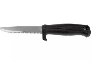 Couteau Mora Marine Rescue 11529 lame dentelée inox 9,1cm manche noir + étui