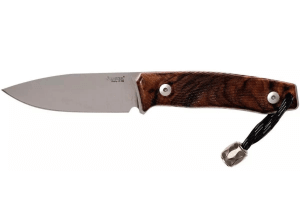 Couteau LionSteel M1.WN lame 7,5cm manche en bois de noyer + étui en cuir