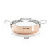 Sautoir droit en cuivre inox De Buyer Prima Matera anses en inox avec couvercle