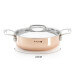 Sautoir droit en cuivre inox De Buyer Prima Matera anses en inox avec couvercle