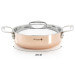 Sautoir droit en cuivre inox De Buyer Prima Matera anses en inox avec couvercle