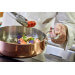 Sautoir droit en cuivre inox De Buyer Prima Matera anses en inox avec couvercle