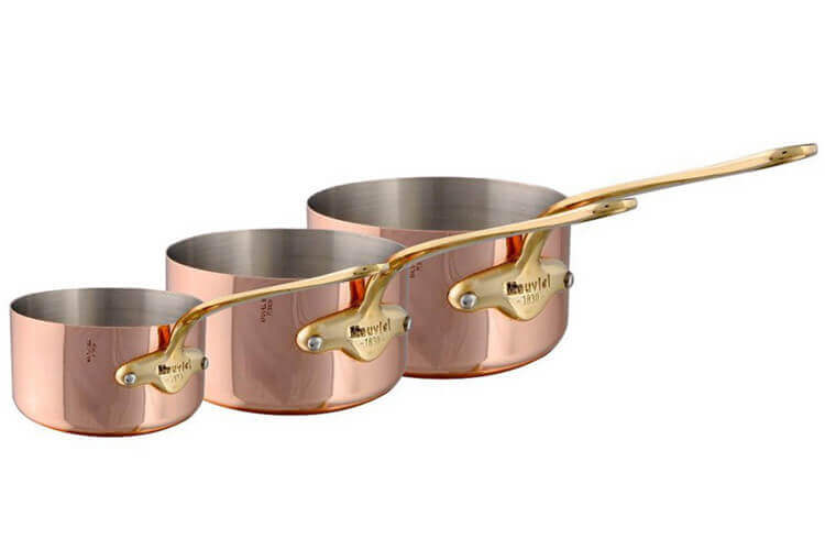 Casserole M'Héritage Mauviel cuivre inox anse en bronze