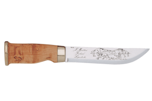 Couteau Marttiini Lapp 253010 lame 15cm manche en bois de bouleau madré + étui