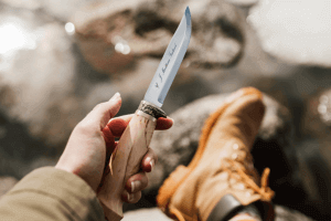 Couteau de chasse Marttiini Deluxe Lynx Bronze 450012 lame 11cm manche bouleau + étui