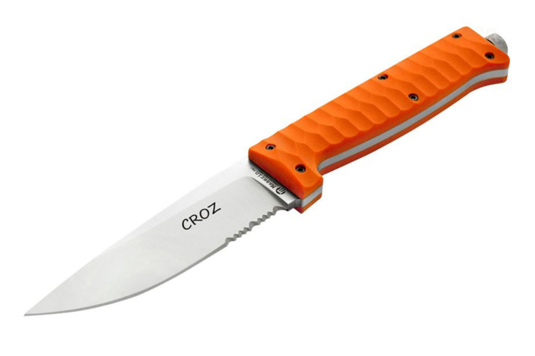 Couteau Maserin Croz 976.A lame 11cm manche en G10 orange + &eacute;tui en nylon
