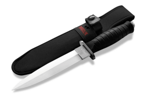 Couteau Maserin Diabolik 4950 lame 16cm manche en caoutchouc noir + étui en nylon