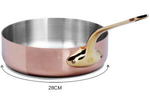 Plat à sauter en cuivre inox Mauviel M'Héritage 200B tous feux sauf induction