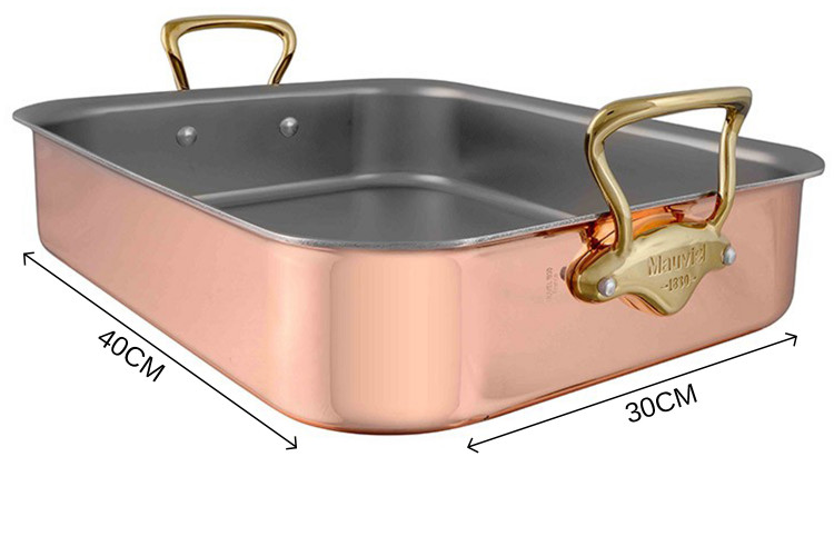 Plaque &agrave; r&ocirc;tir en cuivre Mauviel M'H&eacute;ritage 150B triply