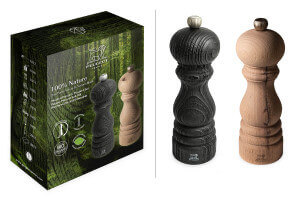 Coffret cadeau 2 moulins Peugeot 100% Nature poivre et sel 18cm