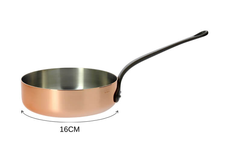Sauteuse droite en cuivre De Buyer Inocuivre poignée en fonte d'acier