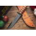 Couteau KA-BAR USMC Fighter 1217 lame carbone 17,8cm manche cuir + étui en cuir