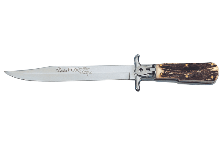 Couteau pliant Fox Special Hunter 648 manche cerf véritable 11cm + étui en cuir