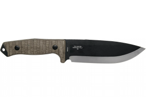 Couteau Fox Military Bushman FX.609OD lame 16cm manche micarta + étui en cuir