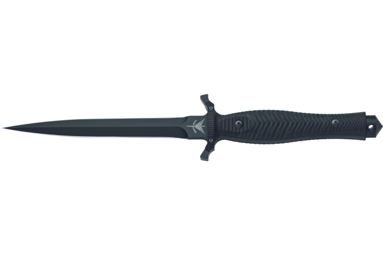 Couteau Fox Military Bellum 21711 lame 17,5cm manche G10 noir + &eacute;tui