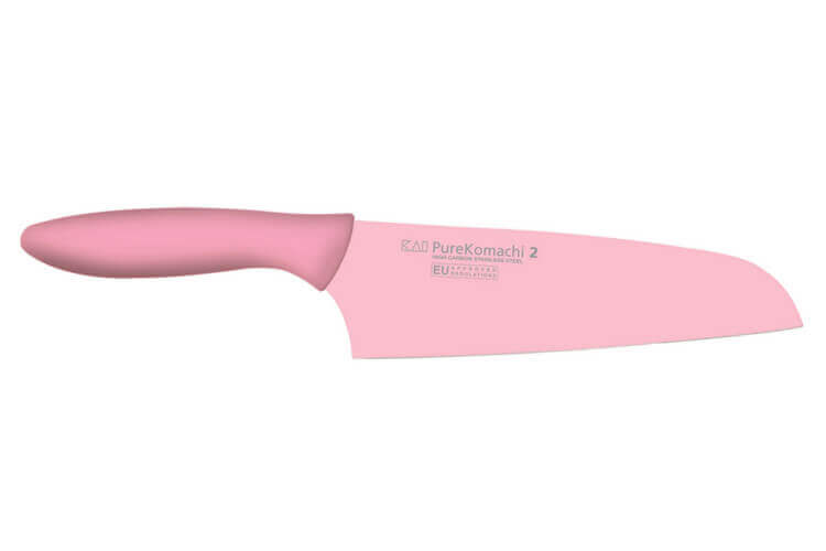 Couteau santoku KAI Purekomachi 2 lame 16cm coloris rose