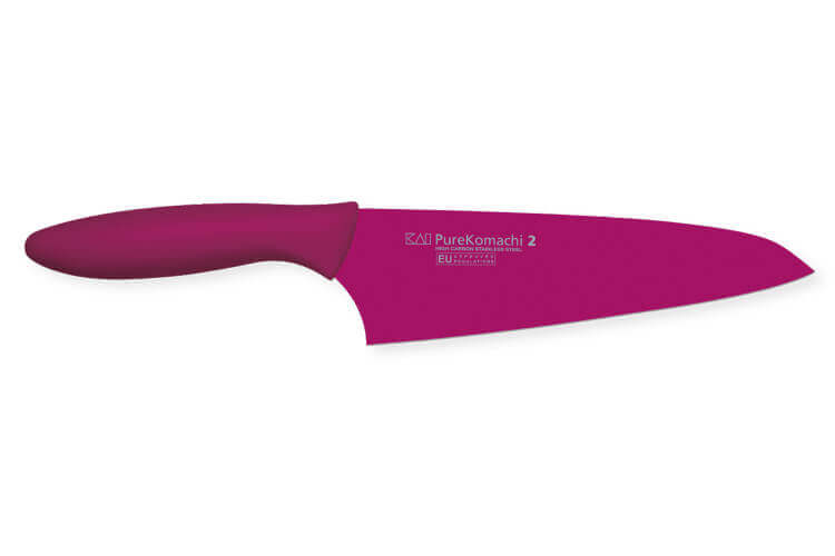 Couteau de Chef KAI Purekomachi 2 lame 16cm coloris bordeau