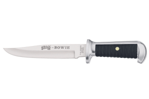 Couteau Herbertz Bowie 106415 lame 15,5cm manche zinc et cuir + étui en cuir