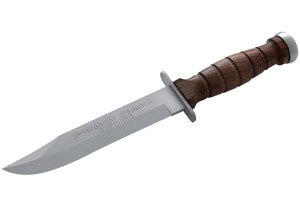 Couteau Maserin 3EME R.E.I. 6009 lame 18cm manche en bois + étui en cuir et pierre à aiguiser