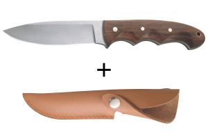 Couteau Herbertz 106011 lame en inox 11,1cm manche en bois de Tagayasan avec étui en cuir