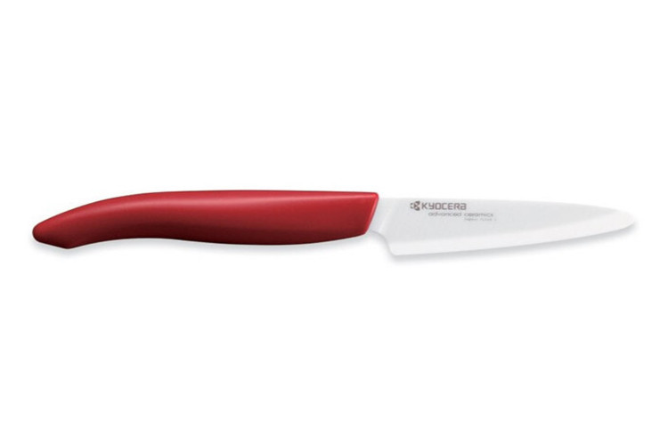 Couteau d'office Kyocera lame c&eacute;ramique 7.5 cm manche rouge