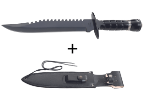 Couteau Herbertz 104125 lame en inox 25,7cm manche en métal avec boussole + étui