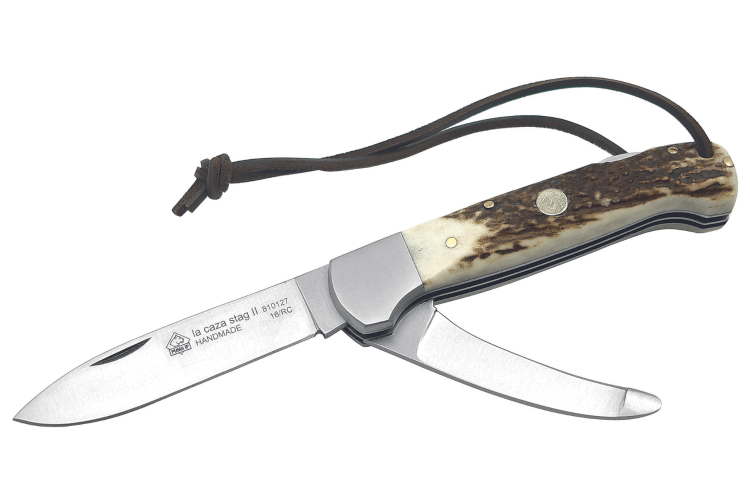 Couteau multifonction Puma IP La Caza Stag II 313711 manche bois de cerf 11cm