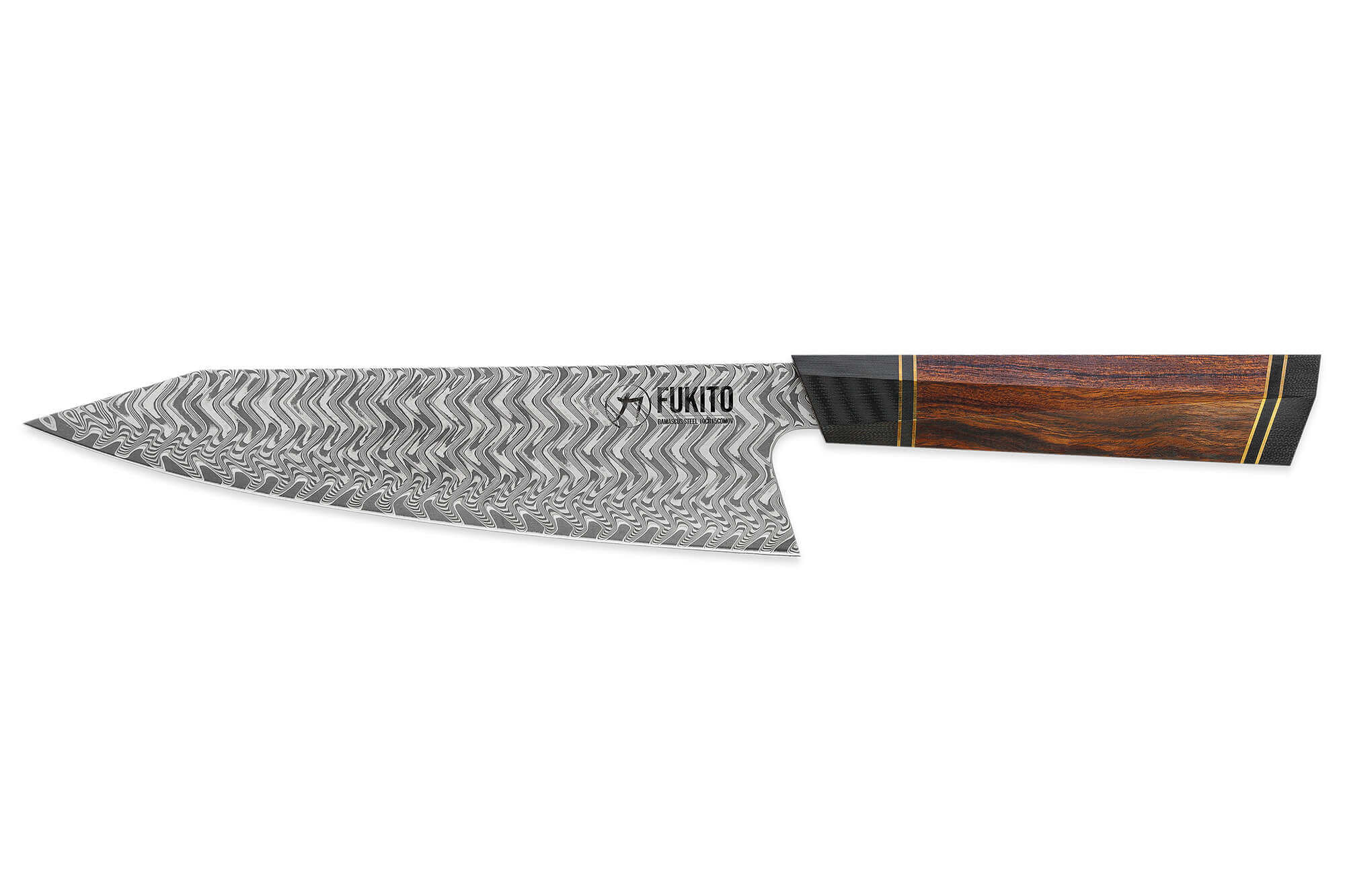 Fukito - Couteau de chef Desert Damas 67 couches 21cm