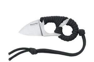 Couteau de cou Black FOX Micro BF.712 tout en acier manche en cordelette nylon avec étui en Kydex