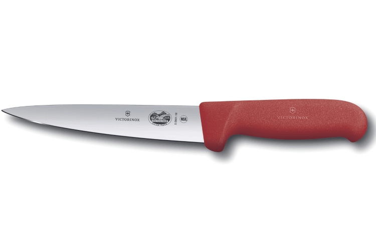 Couteau à désosser et à saigner Victorinox 5.5601.16 lame 16cm manche en fibrox rouge