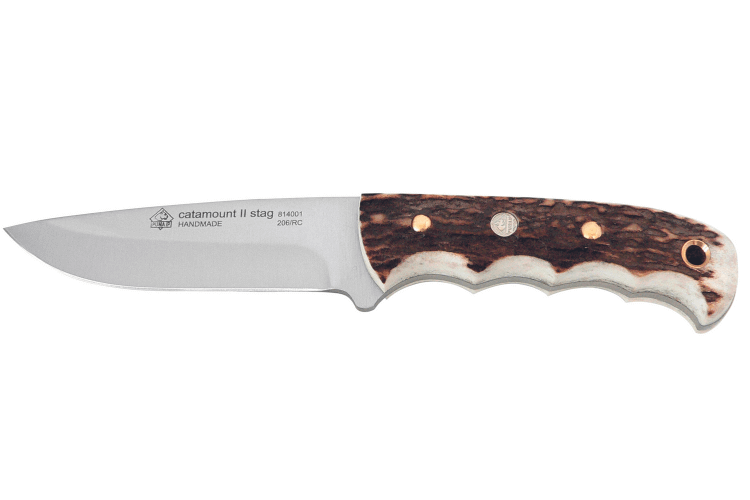 Couteau Puma IP Catamount Stag II 304211 lame 11,1cm manche bois de cerf + étui en cuir