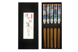 Set de 5 paires de baguettes chinoises en bambou Kutoyama - Modèle 2