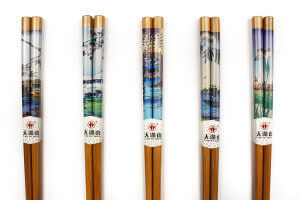 Set de 5 paires de baguettes chinoises en bambou Kutoyama - Modèle 2
