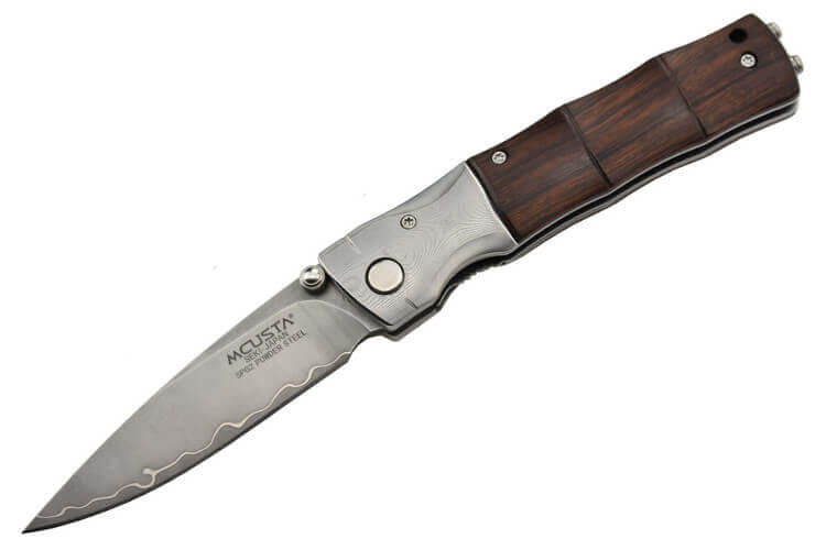 Couteau pliant MCUSTA Bamboo MC.145 manche bois de fer 10cm + étui 