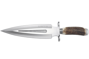 Couteau Puma IP Catcher III Stag 310524 lame 23,3cm manche bois de cerf + étui en cuir