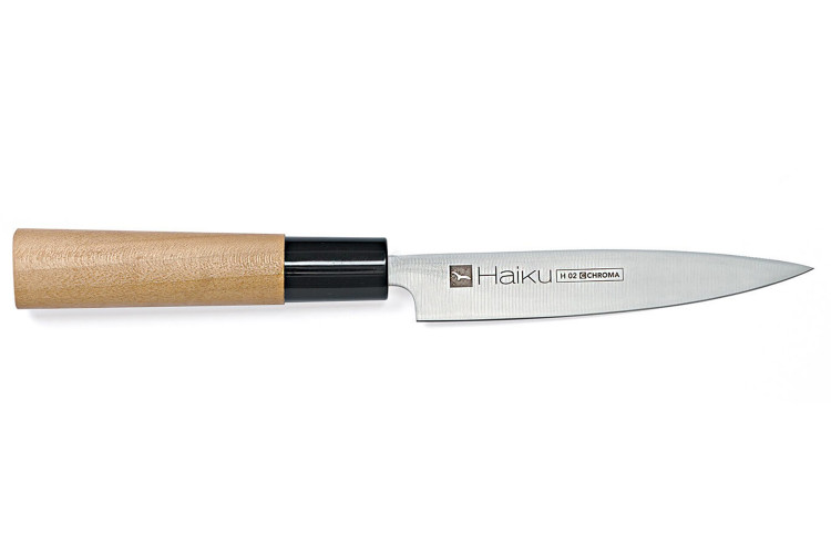 Couteau d'office japonais Chroma Haiku grand mod&egrave;le 12cm manche Honoki