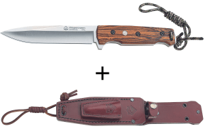 Couteau Puma IP Chispero 335615 lame 15cm manche bois de bocote + étui en cuir + allume-feu