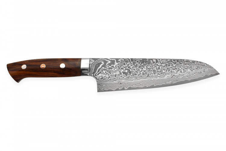 Couteau santoku japonais Takeshi Saji R2 Damas Mosaïque 17,5cm