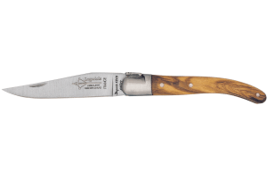 Couteau pliant Laguiole Arbalète G.DAVID 8308 manche en olivier avec mitre en inox mat