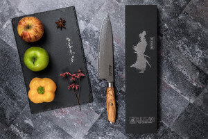 Couteau de chef Wusaki Olive damas 10CR 20cm manche en olivier