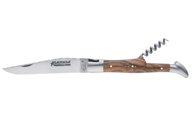 Couteau pliant Laguiole GILLES 8672 manche noyer 12cm avec tire-bouchon